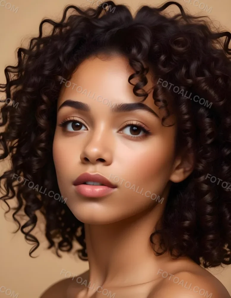 35mm Film Photography A Young African American Woman With Curly Dark Hair Full Lips And A Neutral Facial Expression High Detail 2 9f04