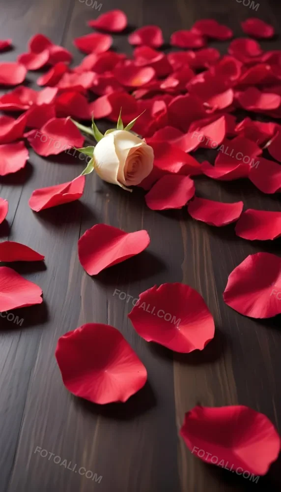 35mm Film Photography Red Rose Petals Scattered On A Wooden Surface The Petals Vary In Orientation And Overlap Slightly Creating A Vibrant Contrast Against The Dark Wood White Rose Petals Scattered On A Metal Surface 17 28fe