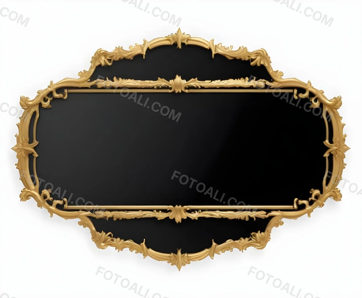 3d Model A Black And Gold Ornate Frame With Ornate Corners A Classic Design And A Black Background Figure Octane Render Volumetric Highly Detailed Videogame Aesthetic 17 Ccc9