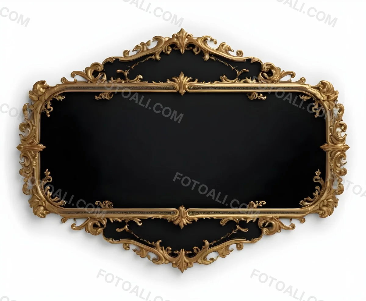 3d Model A Black And Gold Ornate Frame With Ornate Corners A Classic Design And A Black Background Figure Octane Render Volumetric Highly Detailed Videogame Aesthetic 25 14a2