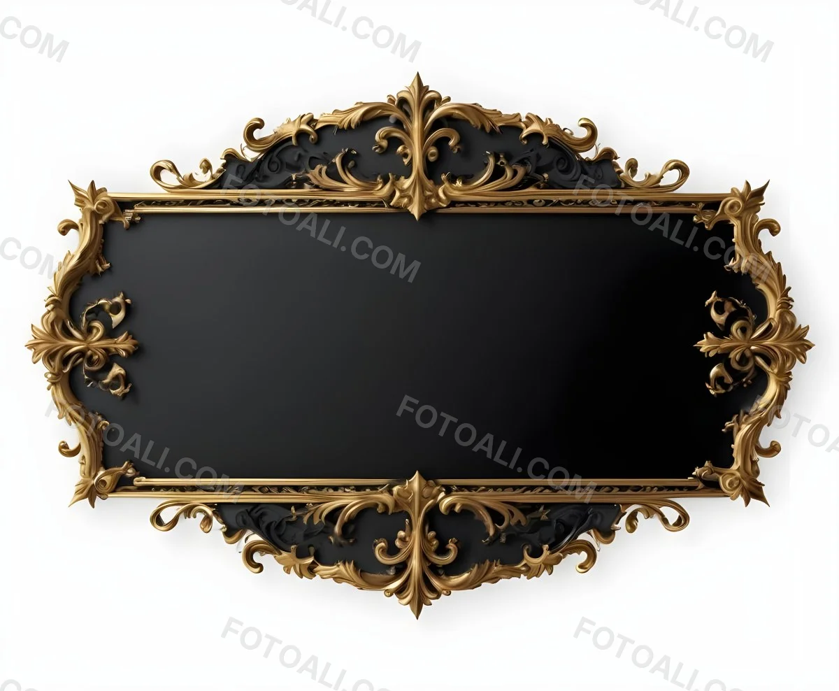 3d Model A Black And Gold Ornate Frame With Ornate Corners A Classic Design And A Black Background Figure Octane Render Volumetric Highly Detailed Videogame Aesthetic 29 0a40
