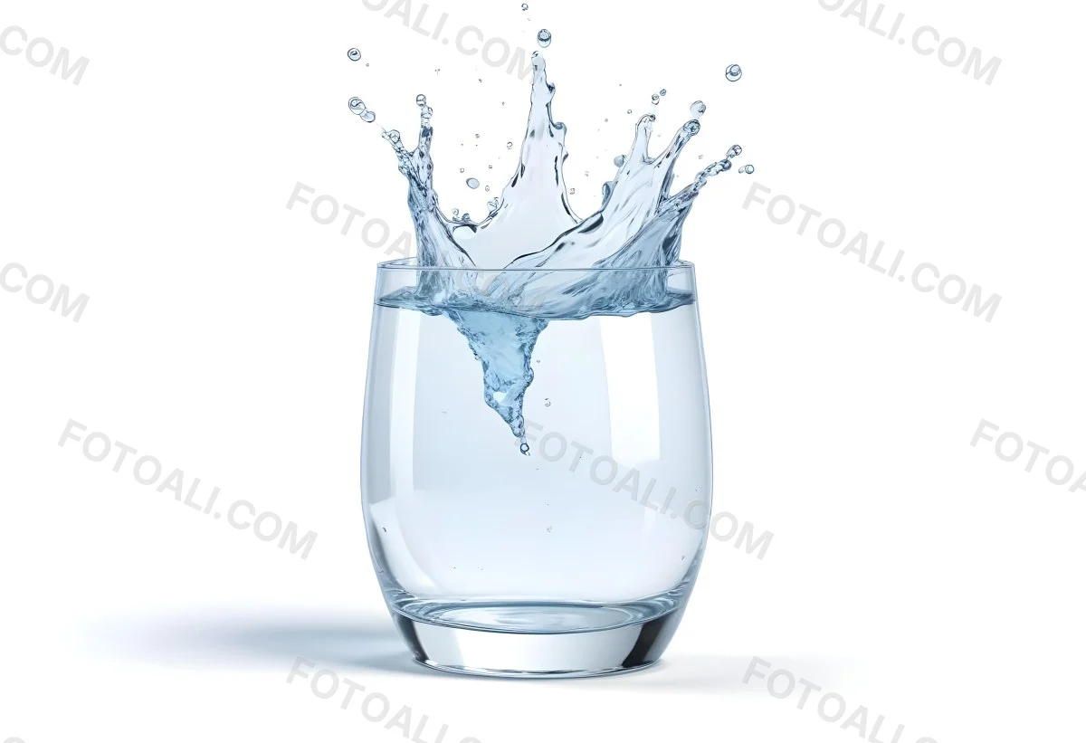 3d Model A Glass Filled With Water A Splash Of Water Is Visible The Background Is Plain White The Glass Is Made Of Clear Glass Figure Octane Render Volumetric Highly Detailed Videogame Aesthetic 34 6156