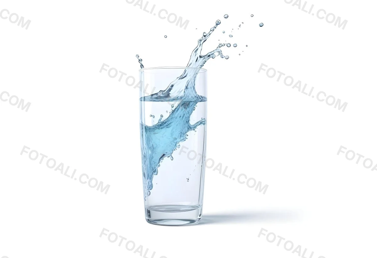 3d Model A Glass Filled With Water A Splash Of Water Is Visible The Background Is Plain White The Glass Is Made Of Clear Glass Figure Octane Render Volumetric Highly Detailed Videogame Aesthetic 40 239a