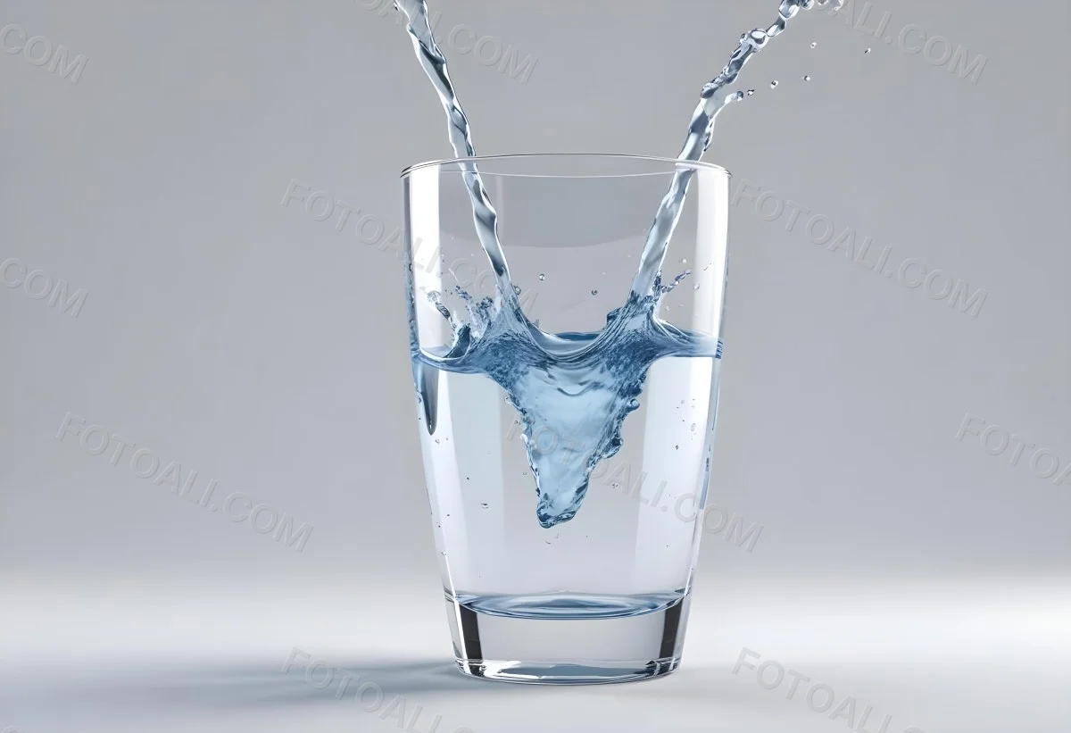 3d Model A Glass Filled With Water A Splash Of Water Is Visible The Background Is Plain White The Glass Is Made Of Clear Glass Figure Octane Render Volumetric Highly Detailed Videogame Aesthetic 60 4c34