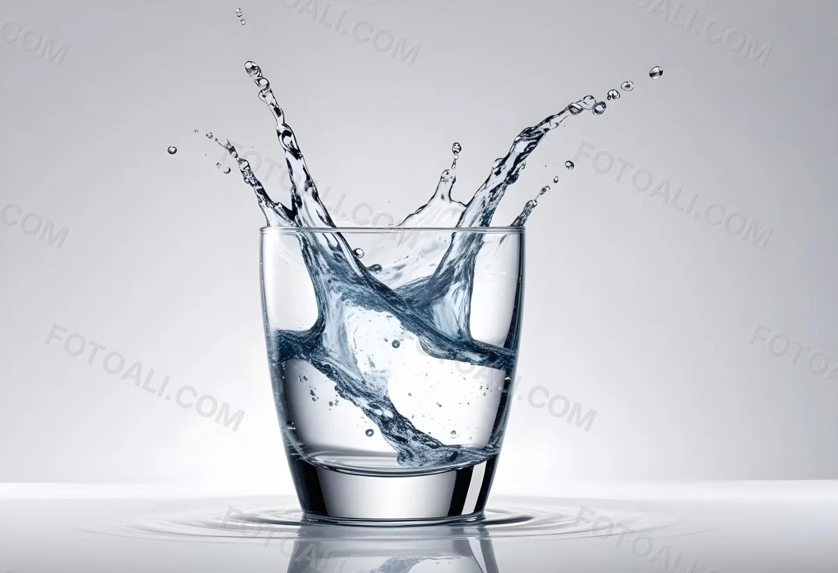 3d Model A Glass Filled With Water A Splash Of Water Is Visible The Background Is Plain White The Glass Is Made Of Clear Glass Figure Octane Render Volumetric Highly Detailed Videogame Aesthetic 65 E2eb