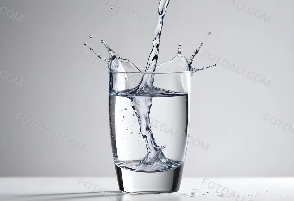3d Model A Glass Filled With Water A Splash Of Water Is Visible The Background Is Plain White The Glass Is Made Of Clear Glass Figure Octane Render Volumetric Highly Detailed Videogame Aesthetic 82 F11c