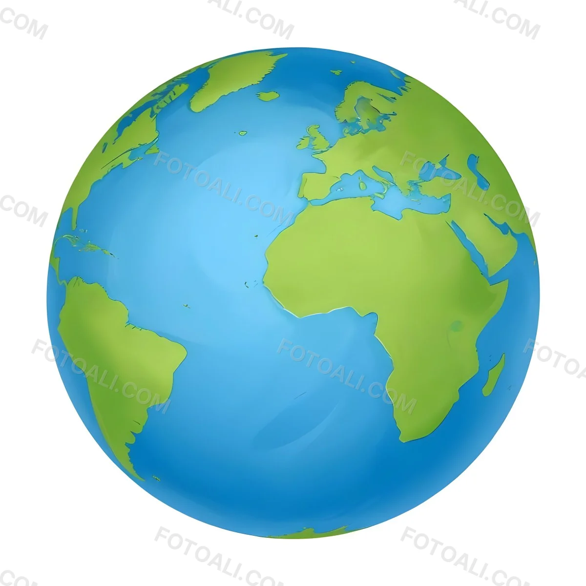3d Model A Globe With Green Continents And Green Oceans Showing Africa Europe And South America With A White Background And Soft Shadows Figure Octane Render Volumetric Highly Detailed Videogame Aesthetic 1 705e