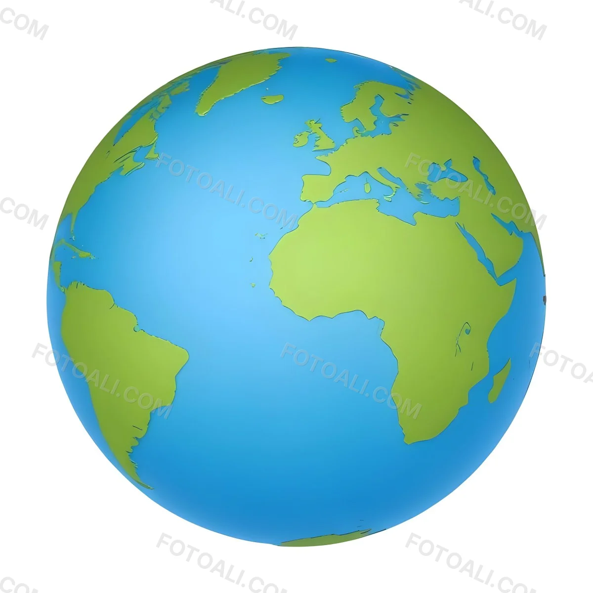 3d Model A Globe With Green Continents And Green Oceans Showing Africa Europe And South America With A White Background And Soft Shadows Figure Octane Render Volumetric Highly Detailed Videogame Aesthetic 2 0df1