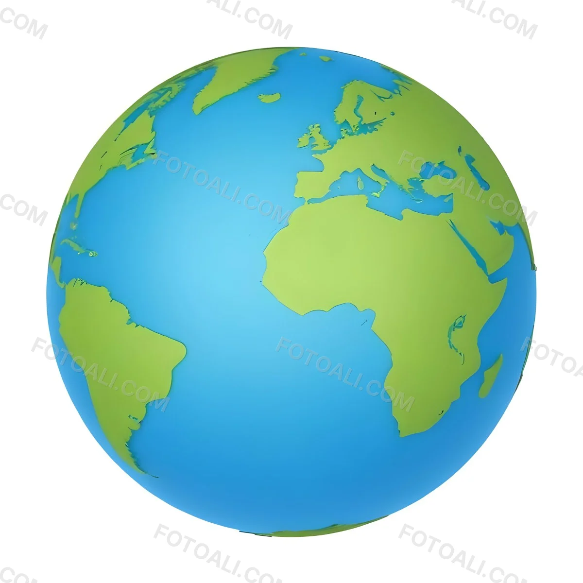 3d Model A Globe With Green Continents And Green Oceans Showing Africa Europe And South America With A White Background And Soft Shadows Figure Octane Render Volumetric Highly Detailed Videogame Aesthetic 20 665a