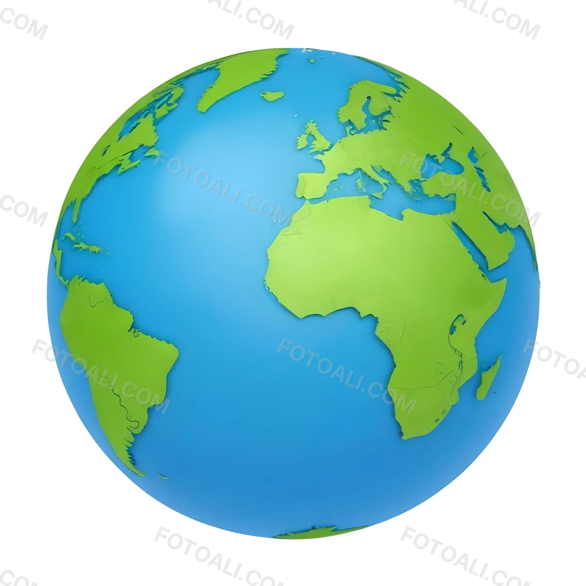 3d Model A Globe With Green Continents And Green Oceans Showing Africa Europe And South America With A White Background And Soft Shadows Figure Octane Render Volumetric Highly Detailed Videogame Aesthetic 22 F298