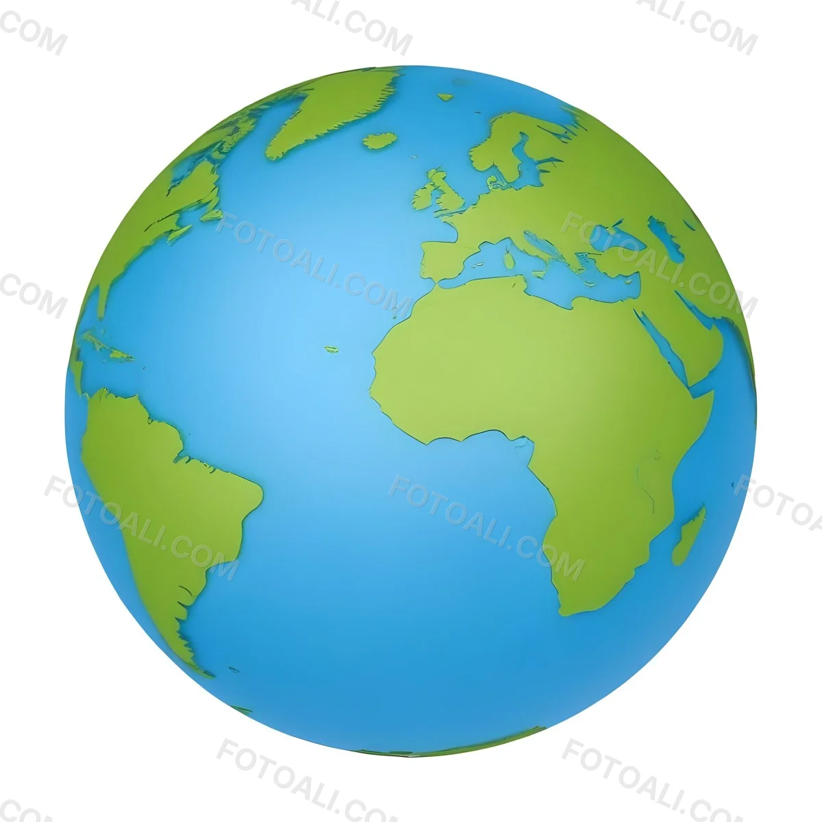 3d Model A Globe With Green Continents And Green Oceans Showing Africa Europe And South America With A White Background And Soft Shadows Figure Octane Render Volumetric Highly Detailed Videogame Aesthetic 24 4170