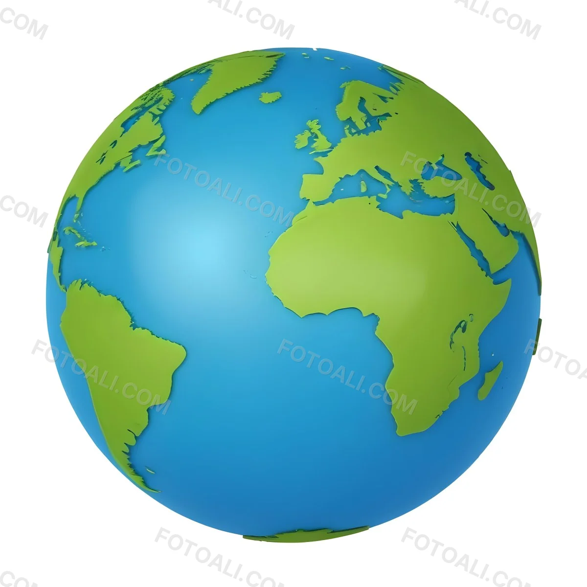 3d Model A Globe With Green Continents And Green Oceans Showing Africa Europe And South America With A White Background And Soft Shadows Figure Octane Render Volumetric Highly Detailed Videogame Aesthetic 32 951d