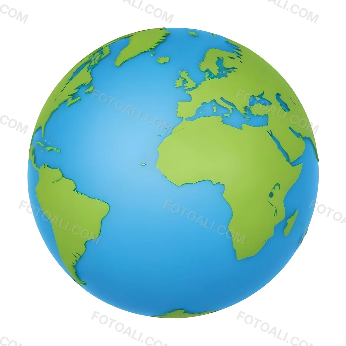 3d Model A Globe With Green Continents And Green Oceans Showing Africa Europe And South America With A White Background And Soft Shadows Figure Octane Render Volumetric Highly Detailed Videogame Aesthetic 6 8b87