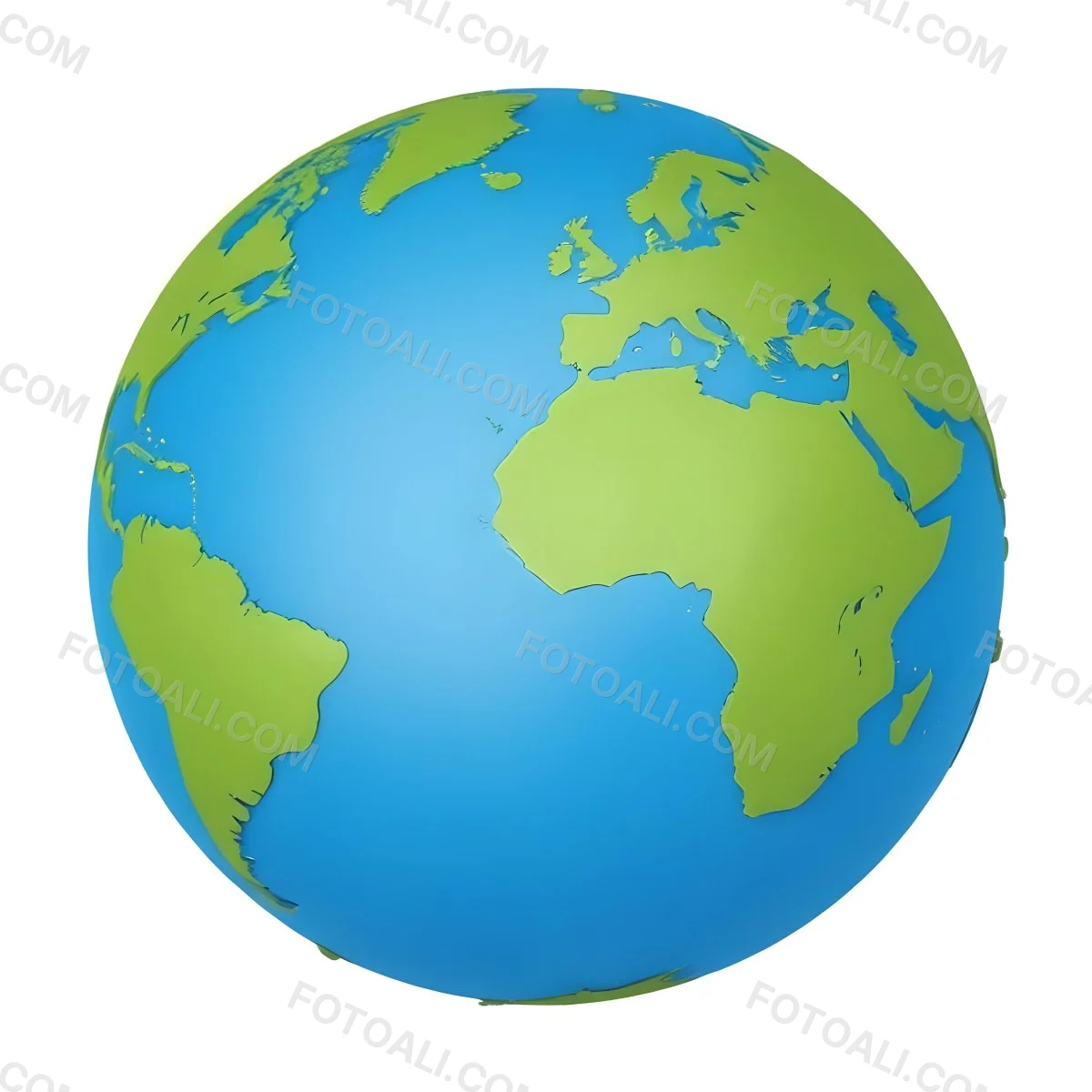 3d Model A Globe With Green Continents And Green Oceans Showing Africa Europe And South America With A White Background And Soft Shadows Figure Octane Render Volumetric Highly Detailed Videogame Aesthetic 8 Fcc2