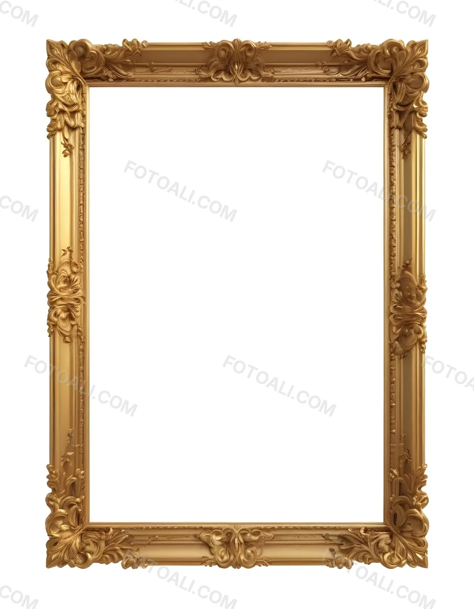 3d Model A Golden Ornate Frame With Ornate Details Isolated On A White Background Figure Octane Render Volumetric Highly Detailed Videogame Aesthetic 37 6721