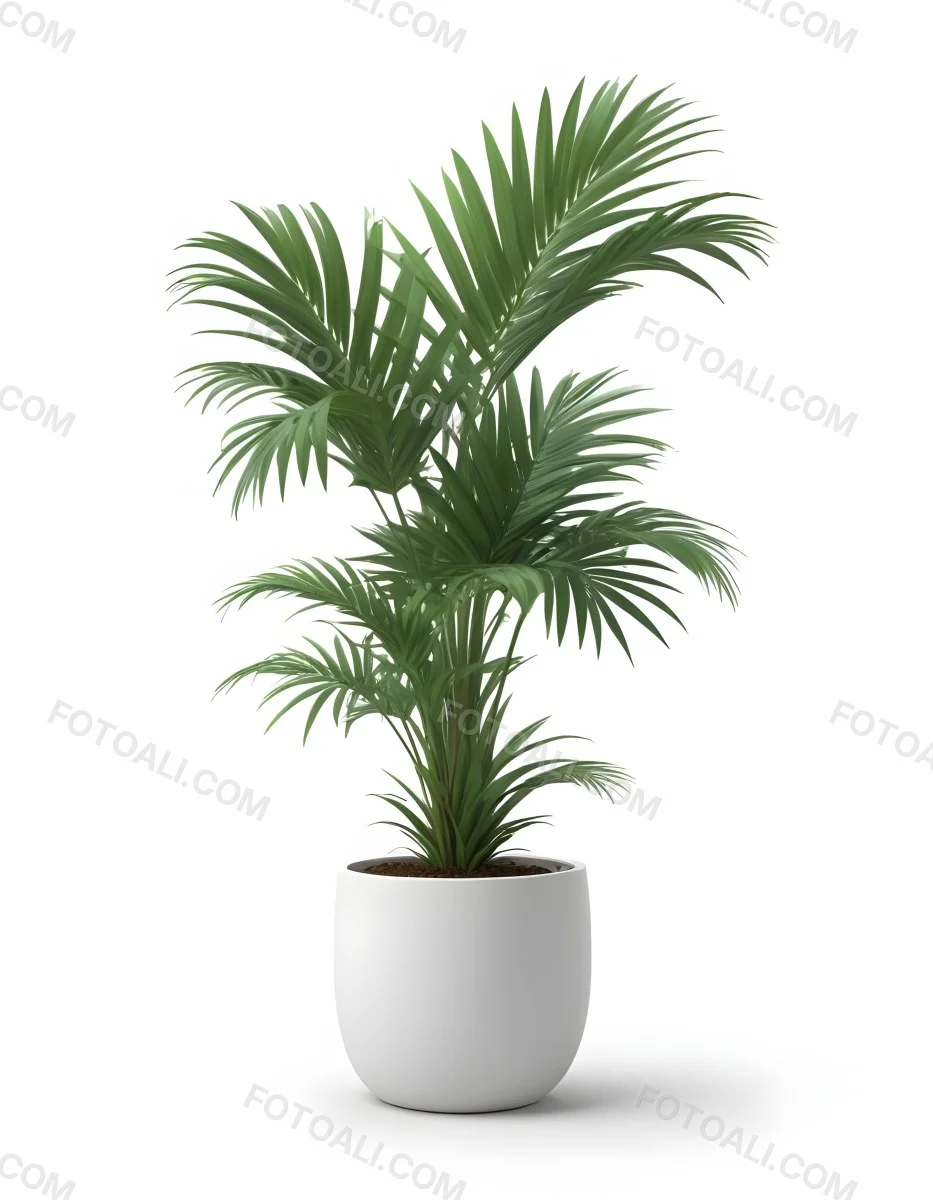 3d Model A Green Areca Palm Plant In A White Pot The Background Is Plain White The Plant Is Lush And Healthy The Pot Is Simple And Modern Figure Octane Render Volumetric Highly Detailed Videogame Aesthetic 18 5b61
