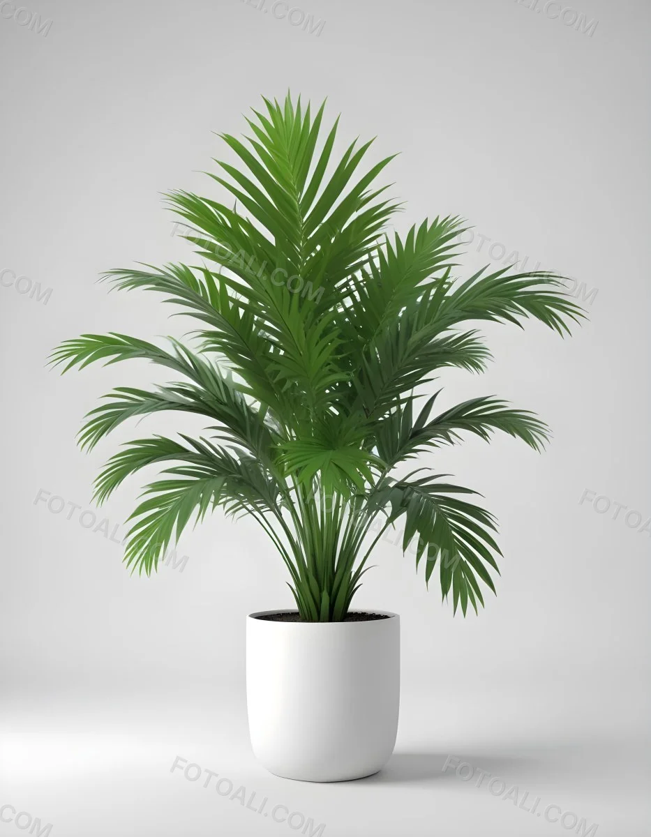 3d Model A Green Areca Palm Plant In A White Pot The Background Is Plain White The Plant Is Lush And Healthy The Pot Is Simple And Modern Figure Octane Render Volumetric Highly Detailed Videogame Aesthetic 20 3197
