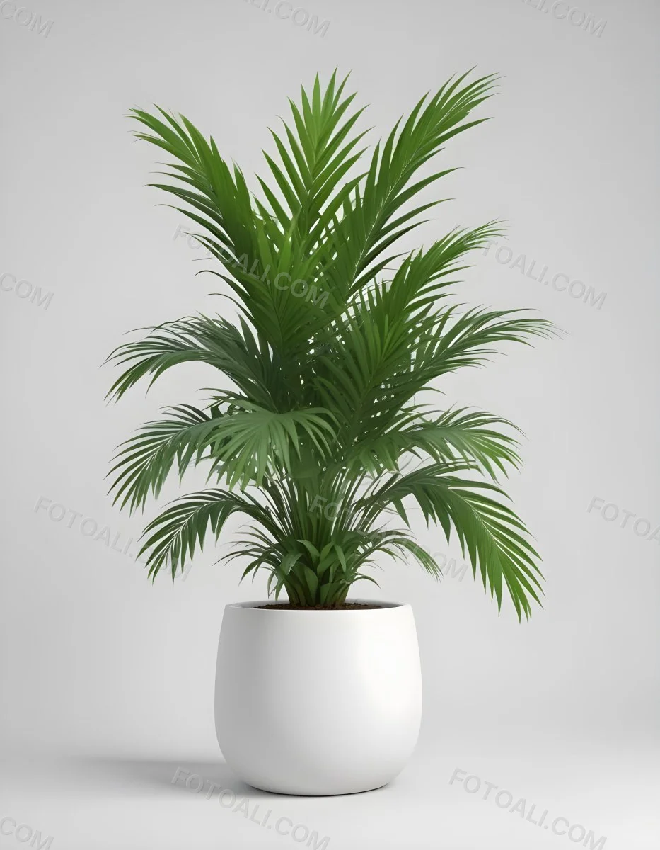 3d Model A Green Areca Palm Plant In A White Pot The Background Is Plain White The Plant Is Lush And Healthy The Pot Is Simple And Modern Figure Octane Render Volumetric Highly Detailed Videogame Aesthetic 22 B317