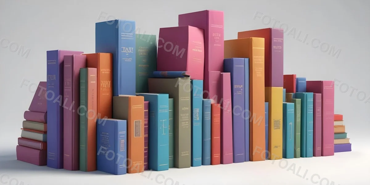 3d Model A Group Of Colorful Books On A White Background Figure Octane Render Volumetric Highly Detailed Videogame Aesthetic 10 726d