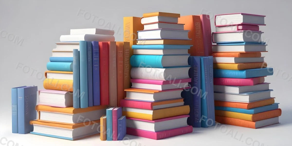 3d Model A Group Of Colorful Books On A White Background Figure Octane Render Volumetric Highly Detailed Videogame Aesthetic 4 Df39