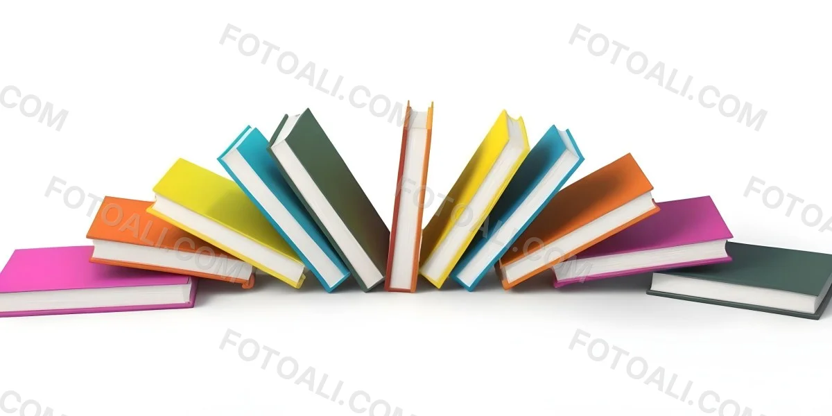 3d Model A Group Of Colorful Books On A White Background Figure Octane Render Volumetric Highly Detailed Videogame Aesthetic 6 Ddda