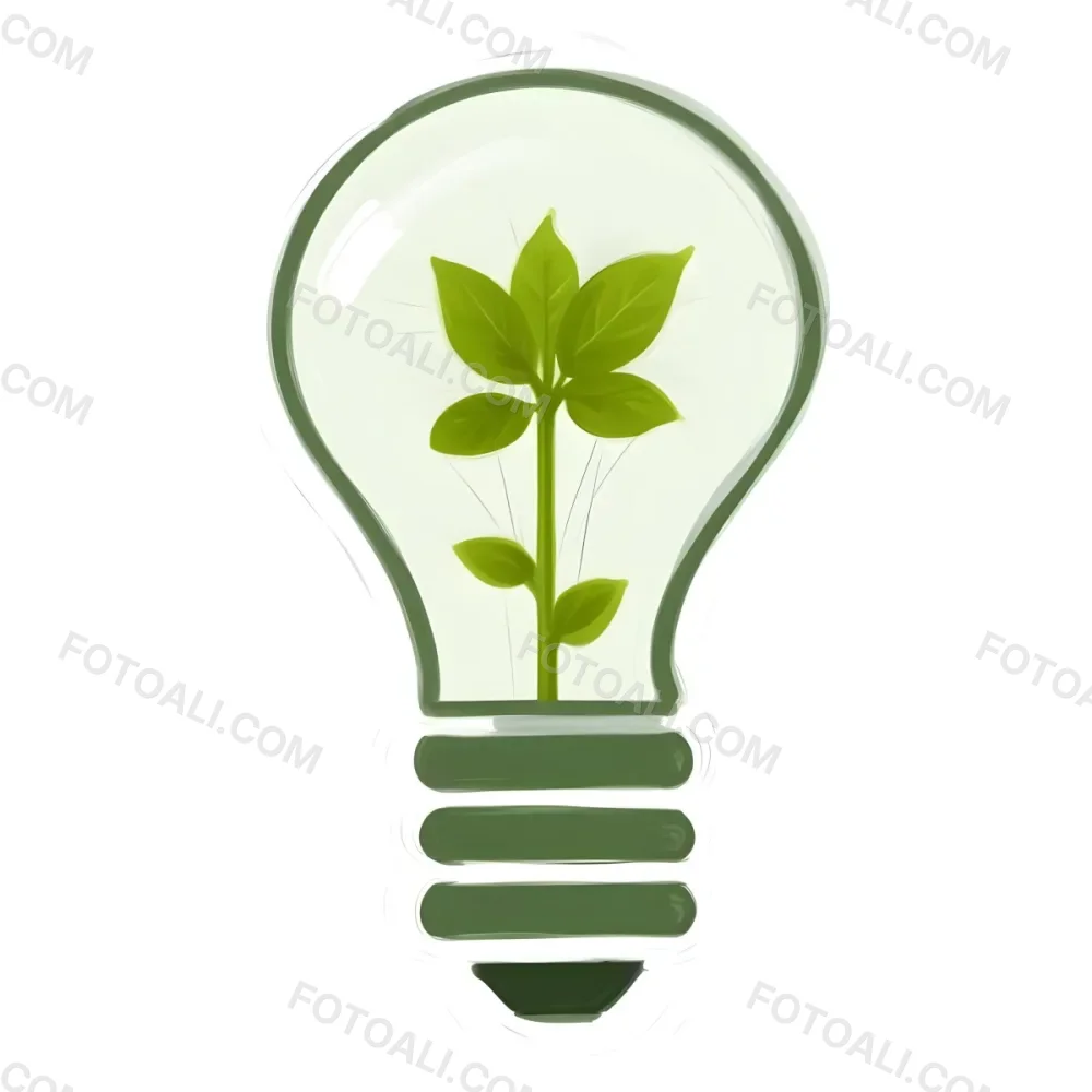 3d Model A Light Bulb With A Green Plant Inside The Bulb Is White And The Plant Is Green The Background Is White Figure Octane Render Volumetric Highly Detailed Videogame Aesthetic 25 05c7