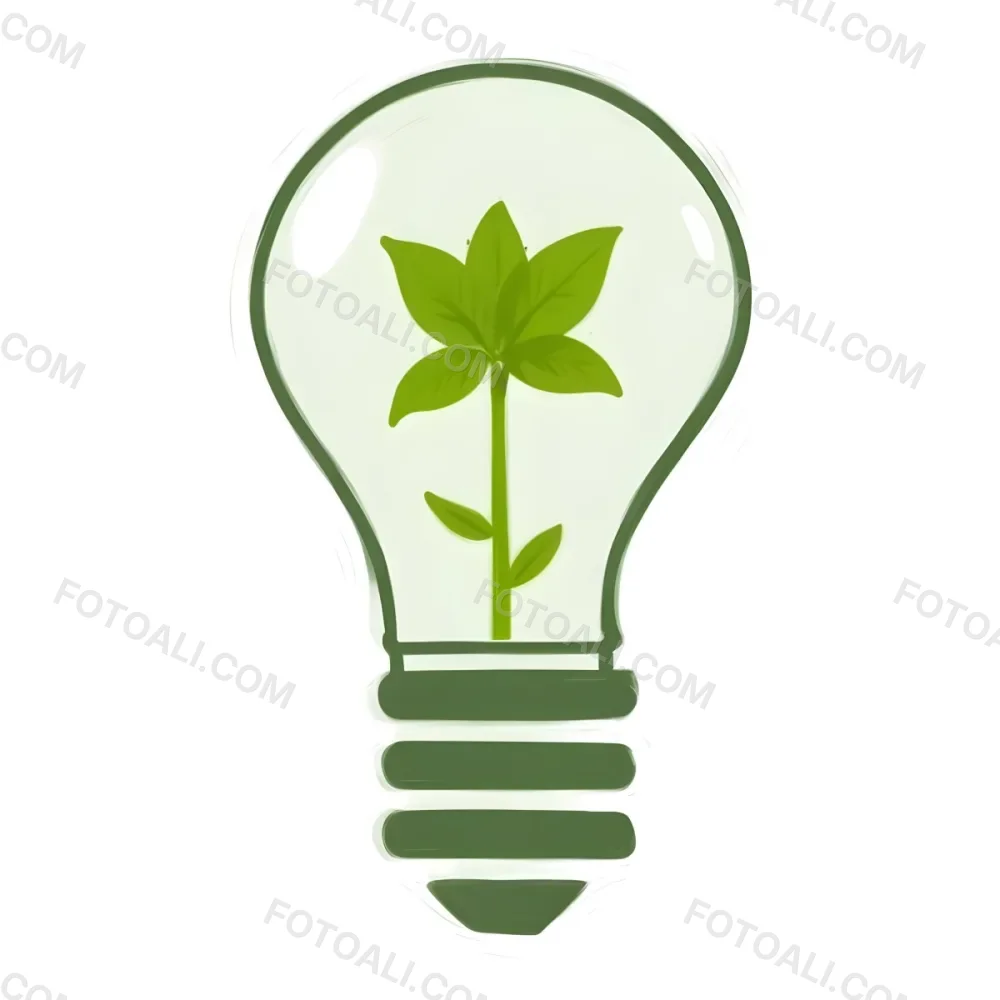 3d Model A Light Bulb With A Green Plant Inside The Bulb Is White And The Plant Is Green The Background Is White Figure Octane Render Volumetric Highly Detailed Videogame Aesthetic 29 50b2
