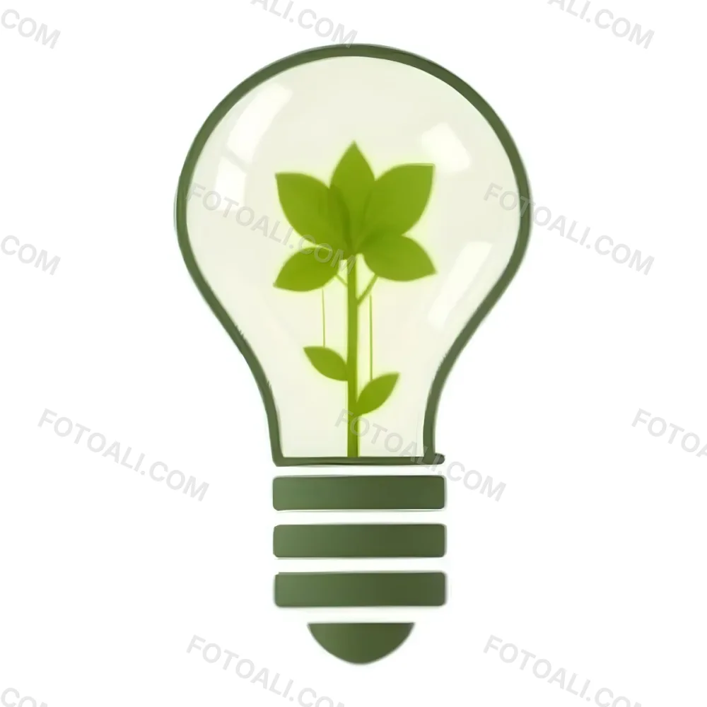 3d Model A Light Bulb With A Green Plant Inside The Bulb Is White And The Plant Is Green The Background Is White Figure Octane Render Volumetric Highly Detailed Videogame Aesthetic 35 3831