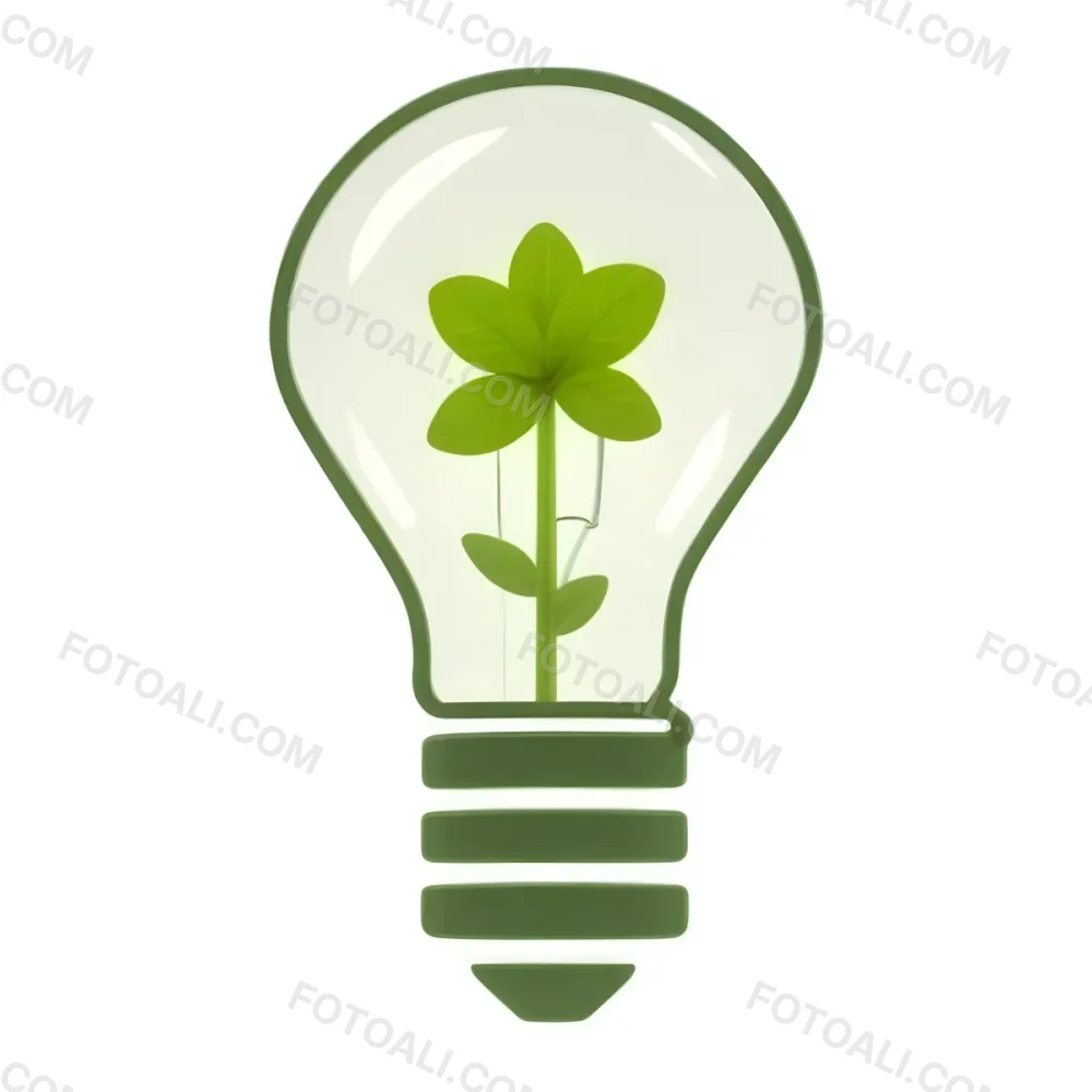 3d Model A Light Bulb With A Green Plant Inside The Bulb Is White And The Plant Is Green The Background Is White Figure Octane Render Volumetric Highly Detailed Videogame Aesthetic 39 90a6
