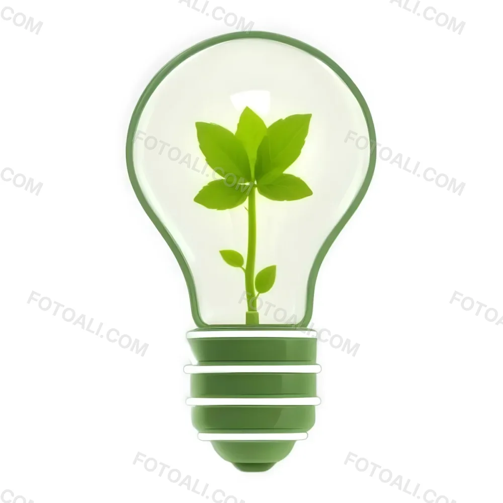 3d Model A Light Bulb With A Green Plant Inside The Bulb Is White And The Plant Is Green The Background Is White Figure Octane Render Volumetric Highly Detailed Videogame Aesthetic 40 2713