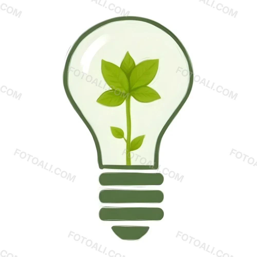 3d Model A Light Bulb With A Green Plant Inside The Bulb Is White And The Plant Is Green The Background Is White Figure Octane Render Volumetric Highly Detailed Videogame Aesthetic 7 E1c4