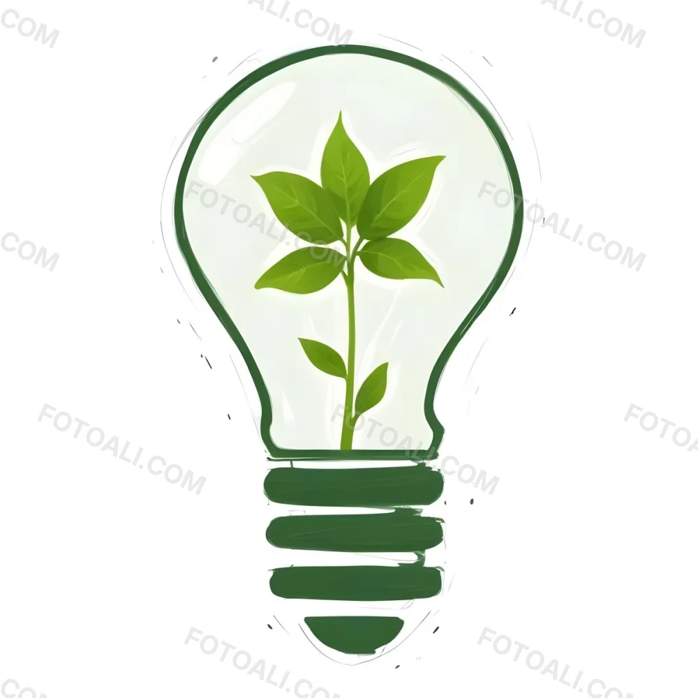 3d Model A Light Bulb With A Green Plant Inside The Bulb Is White And The Plant Is Green The Background Is White Figure Octane Render Volumetric Highly Detailed Videogame Aesthetic 9 D242