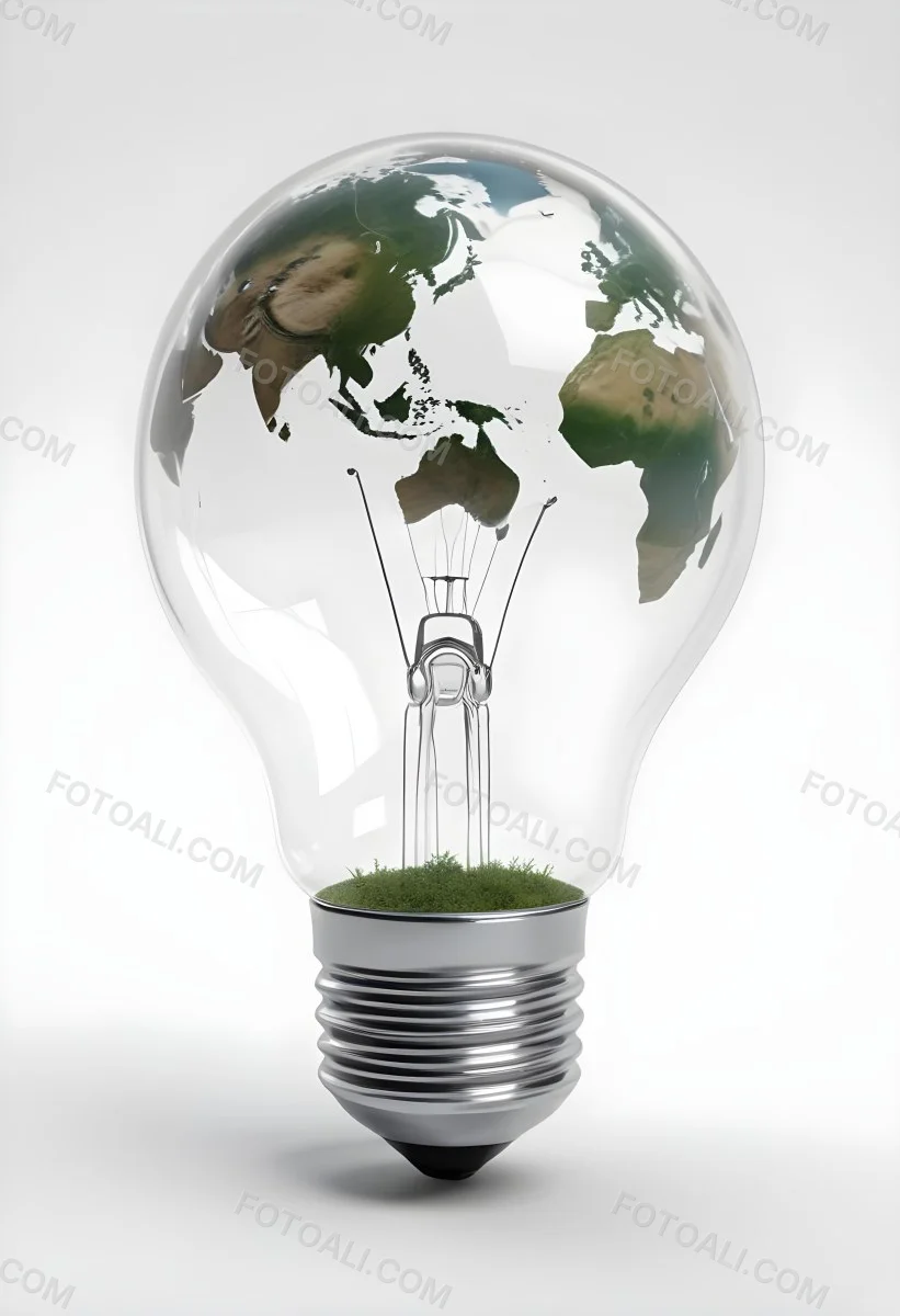 3d Model A Light Bulb With The Earth Inside The Bulb Is On A White Background The Earth Is Visible Through The Glass Figure Octane Render Volumetric Highly Detailed Videogame Aesthetic 2 554a