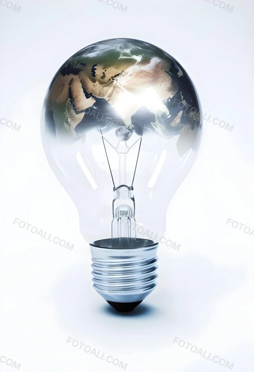 3d Model A Light Bulb With The Earth Inside The Bulb Is On A White Background The Earth Is Visible Through The Glass Figure Octane Render Volumetric Highly Detailed Videogame Aesthetic 22 B631