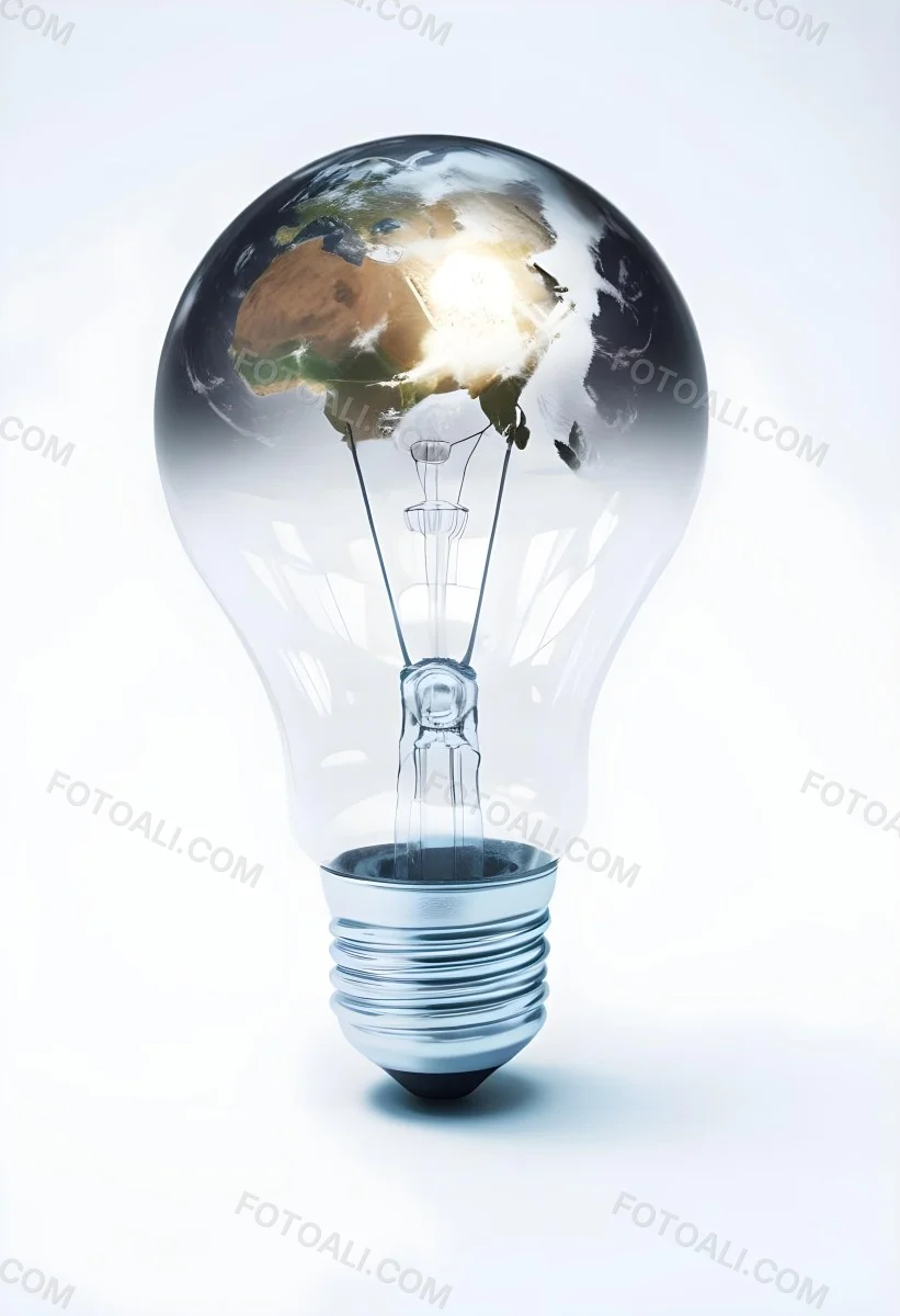 3d Model A Light Bulb With The Earth Inside The Bulb Is On A White Background The Earth Is Visible Through The Glass Figure Octane Render Volumetric Highly Detailed Videogame Aesthetic 25 07b2