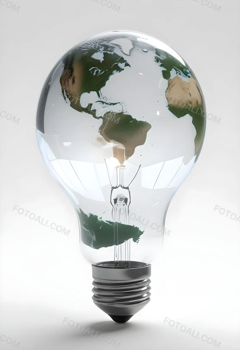 3d Model A Light Bulb With The Earth Inside The Bulb Is On A White Background The Earth Is Visible Through The Glass Figure Octane Render Volumetric Highly Detailed Videogame Aesthetic 6 Cd2f