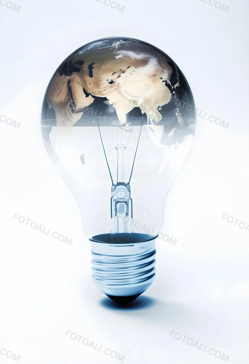 3d Model A Light Bulb With The Earth Inside The Bulb Is On A White Background The Earth Is Visible Through The Glass Figure Octane Render Volumetric Highly Detailed Videogame Aesthetic 9 68e5