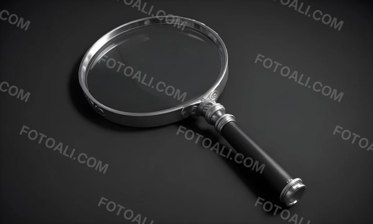 3d Model A Magnifying Glass With A Black Handle And A Silver Frame Casting A Shadow On A Black Background Figure Octane Render Volumetric Highly Detailed Videogame Aesthetic 1 Ac28