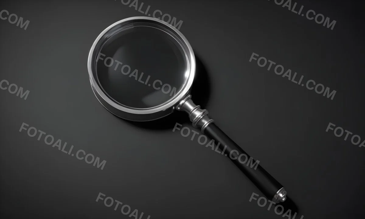 3d Model A Magnifying Glass With A Black Handle And A Silver Frame Casting A Shadow On A Black Background Figure Octane Render Volumetric Highly Detailed Videogame Aesthetic 6 3c2f