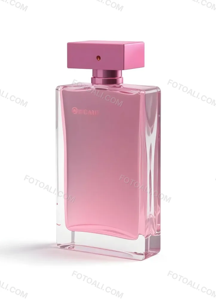 3d Model A Perfume Bottle With A Rectangular Shape And A Pink Liquid Inside On A White Background Figure Octane Render Volumetric Highly Detailed Videogame Aesthetic 1 155a