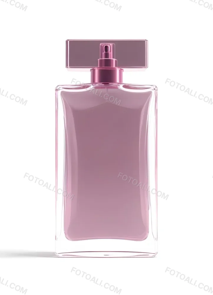 3d Model A Perfume Bottle With A Rectangular Shape And A Pink Liquid Inside On A White Background Figure Octane Render Volumetric Highly Detailed Videogame Aesthetic 10 C516