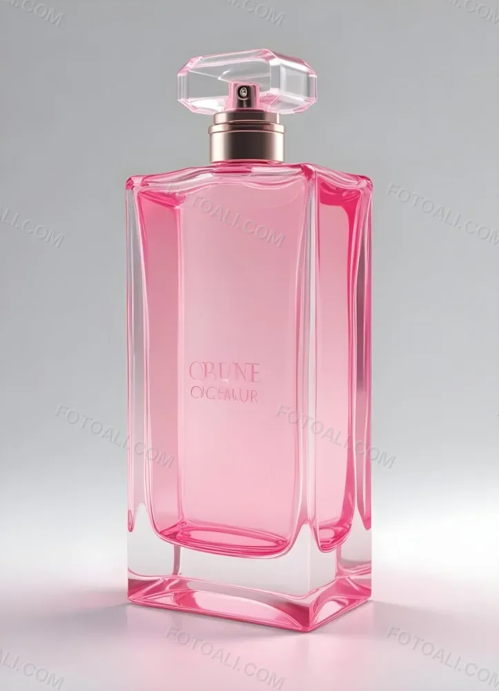 3d Model A Perfume Bottle With A Rectangular Shape And A Pink Liquid Inside On A White Background Figure Octane Render Volumetric Highly Detailed Videogame Aesthetic 36 719a