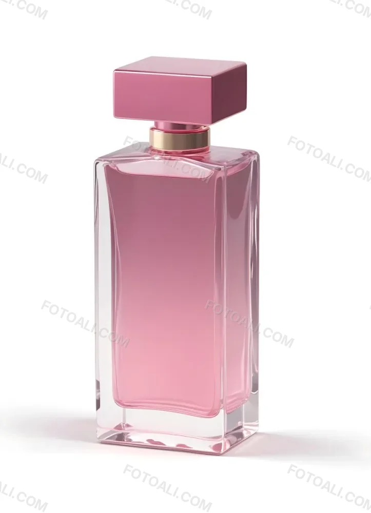 3d Model A Perfume Bottle With A Rectangular Shape And A Pink Liquid Inside On A White Background Figure Octane Render Volumetric Highly Detailed Videogame Aesthetic 7 9868