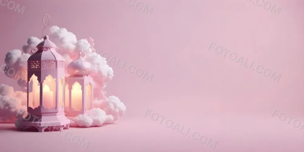 3d Model A Pink Lantern With Floral Details And A Candle Inside Surrounded By White Clouds On A Pink Background Figure Octane Render Volumetric Highly Detailed Videogame Aesthetic 18 F5b3