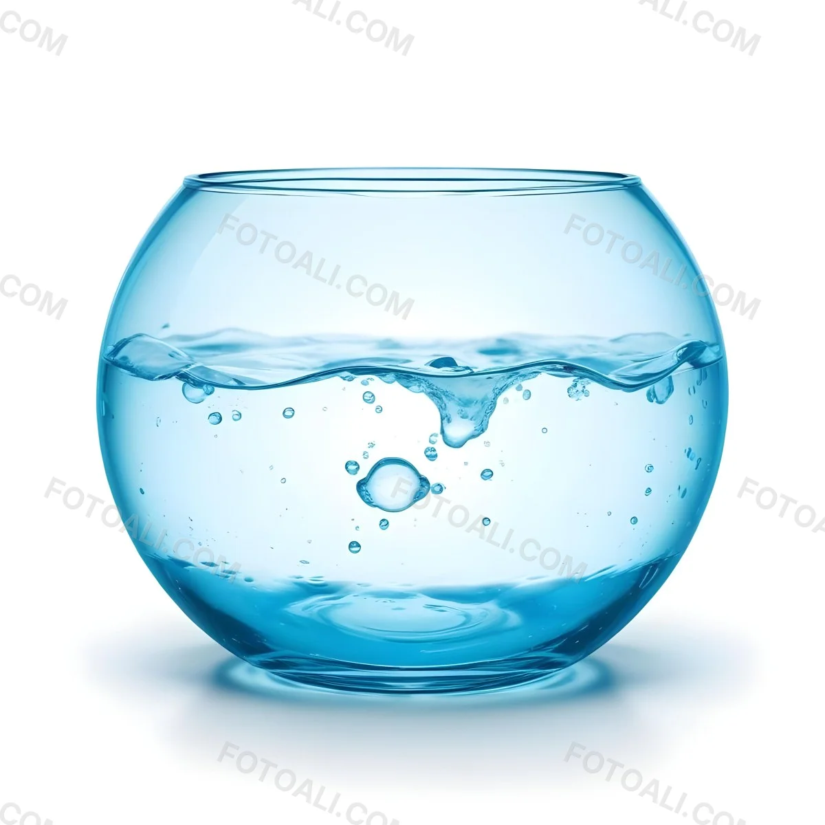 3d Model A Round Glass Fishbowl Filled With Water The Water Is Rippling And Has Bubbles Isolated On A White Background Figure Octane Render Volumetric Highly Detailed Videogame Aesthetic 26 B530