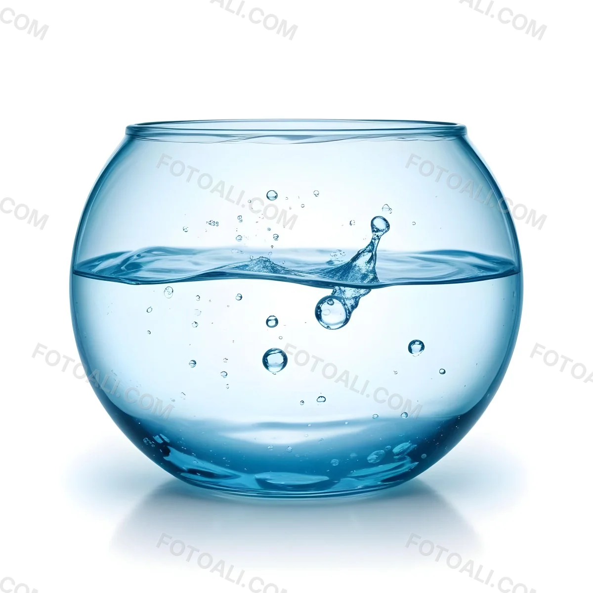 3d Model A Round Glass Fishbowl Filled With Water The Water Is Rippling And Has Bubbles Isolated On A White Background Figure Octane Render Volumetric Highly Detailed Videogame Aesthetic 31 F1a5