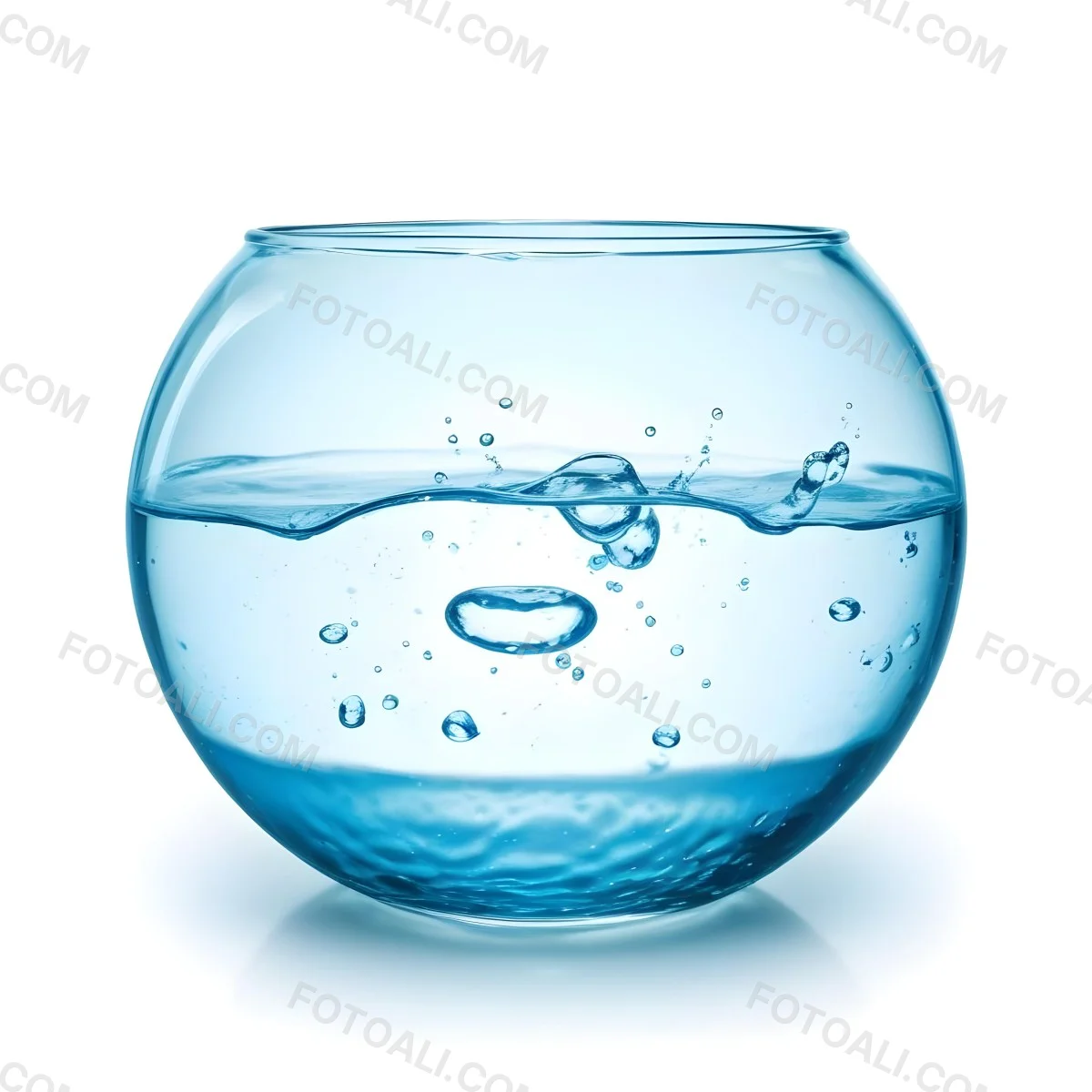 3d Model A Round Glass Fishbowl Filled With Water The Water Is Rippling And Has Bubbles Isolated On A White Background Figure Octane Render Volumetric Highly Detailed Videogame Aesthetic 40 0c1c