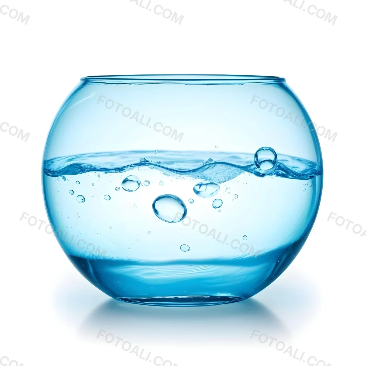 3d Model A Round Glass Fishbowl Filled With Water The Water Is Rippling And Has Bubbles Isolated On A White Background Figure Octane Render Volumetric Highly Detailed Videogame Aesthetic 44 5058