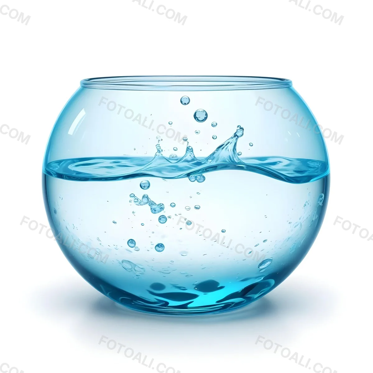 3d Model A Round Glass Fishbowl Filled With Water The Water Is Rippling And Has Bubbles Isolated On A White Background Figure Octane Render Volumetric Highly Detailed Videogame Aesthetic 5 52a7