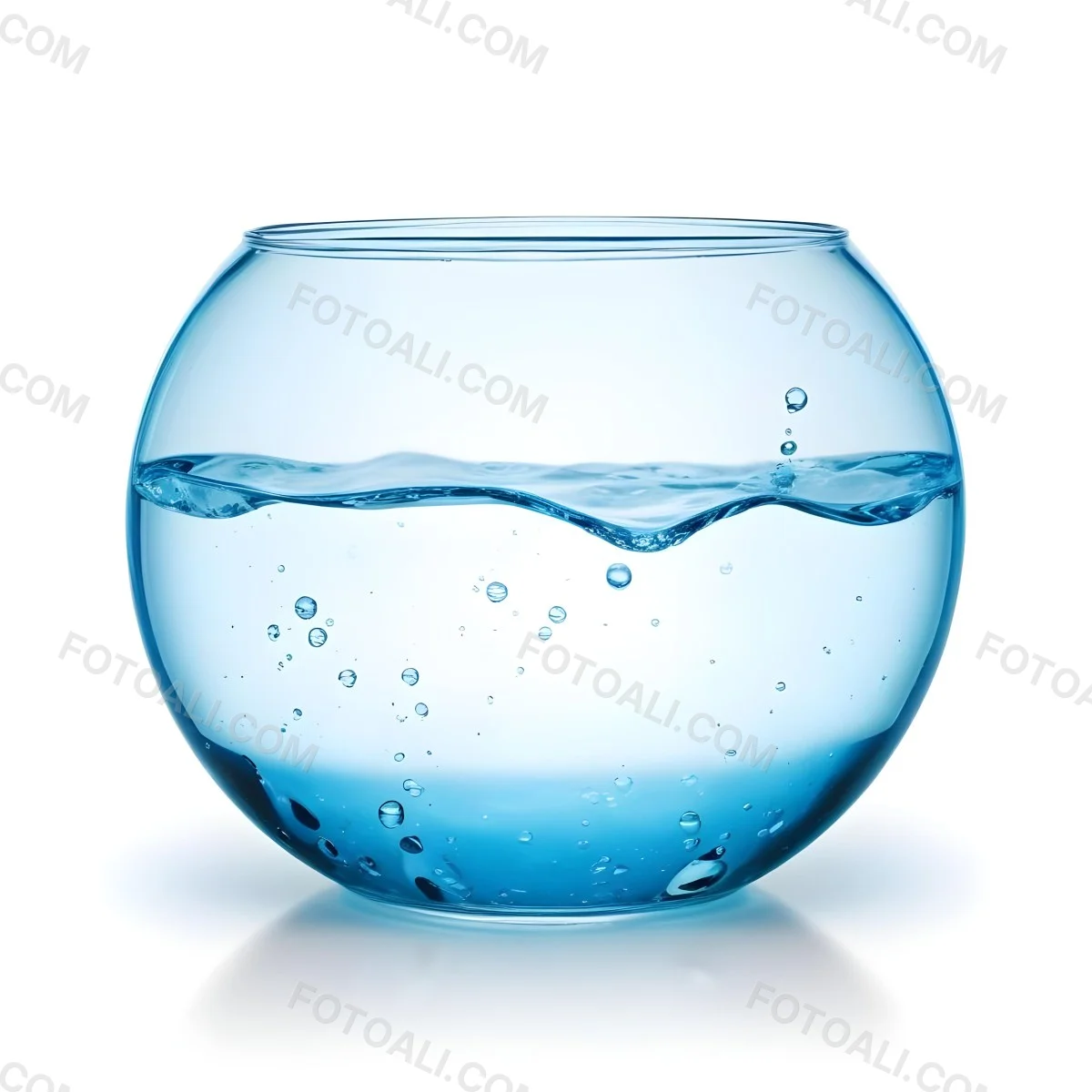 3d Model A Round Glass Fishbowl Filled With Water The Water Is Rippling And Has Bubbles Isolated On A White Background Figure Octane Render Volumetric Highly Detailed Videogame Aesthetic 50 8ac8